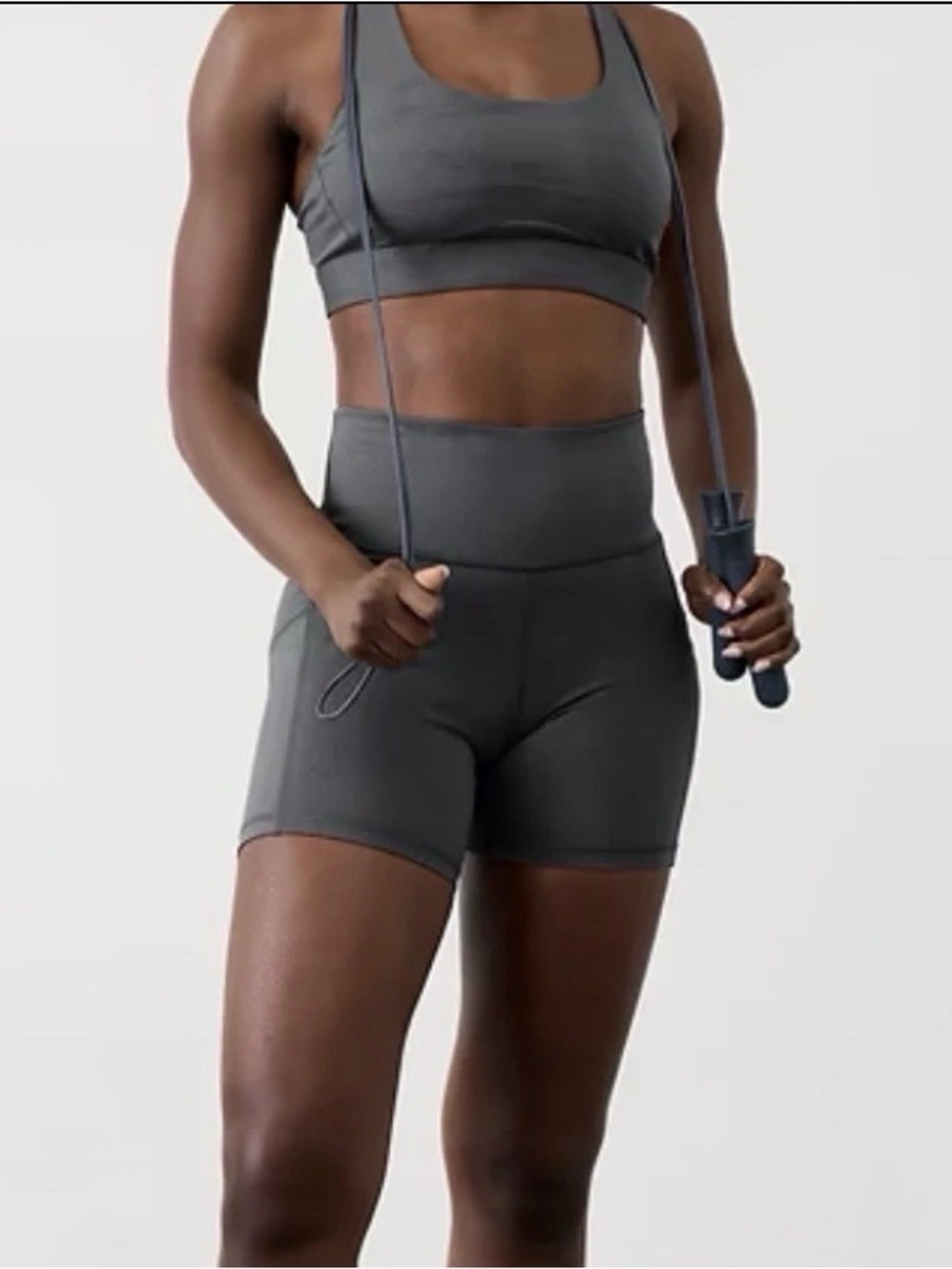 Athleta High-Rise Athletic Bike Shorts - Charcoal Gray